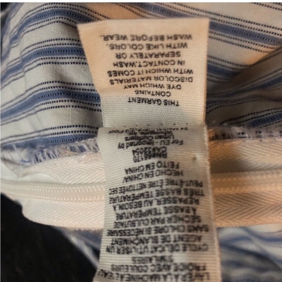 Free People] Blue White strips Belted Overall Jumpsuit - Picture 16 of 16